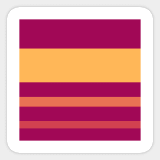 An attractive compound of Almost Black, Jazzberry Jam, Faded Red, Light Red Ochre and Butterscotch stripes. Sticker